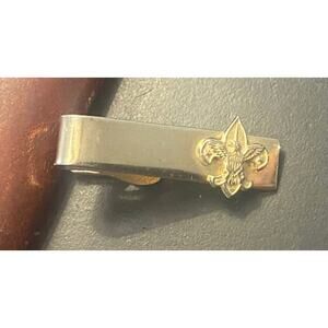 VTG Gold Tone Boy Scout Tie Bar by Robbins Co Attleboro..1 1/4"